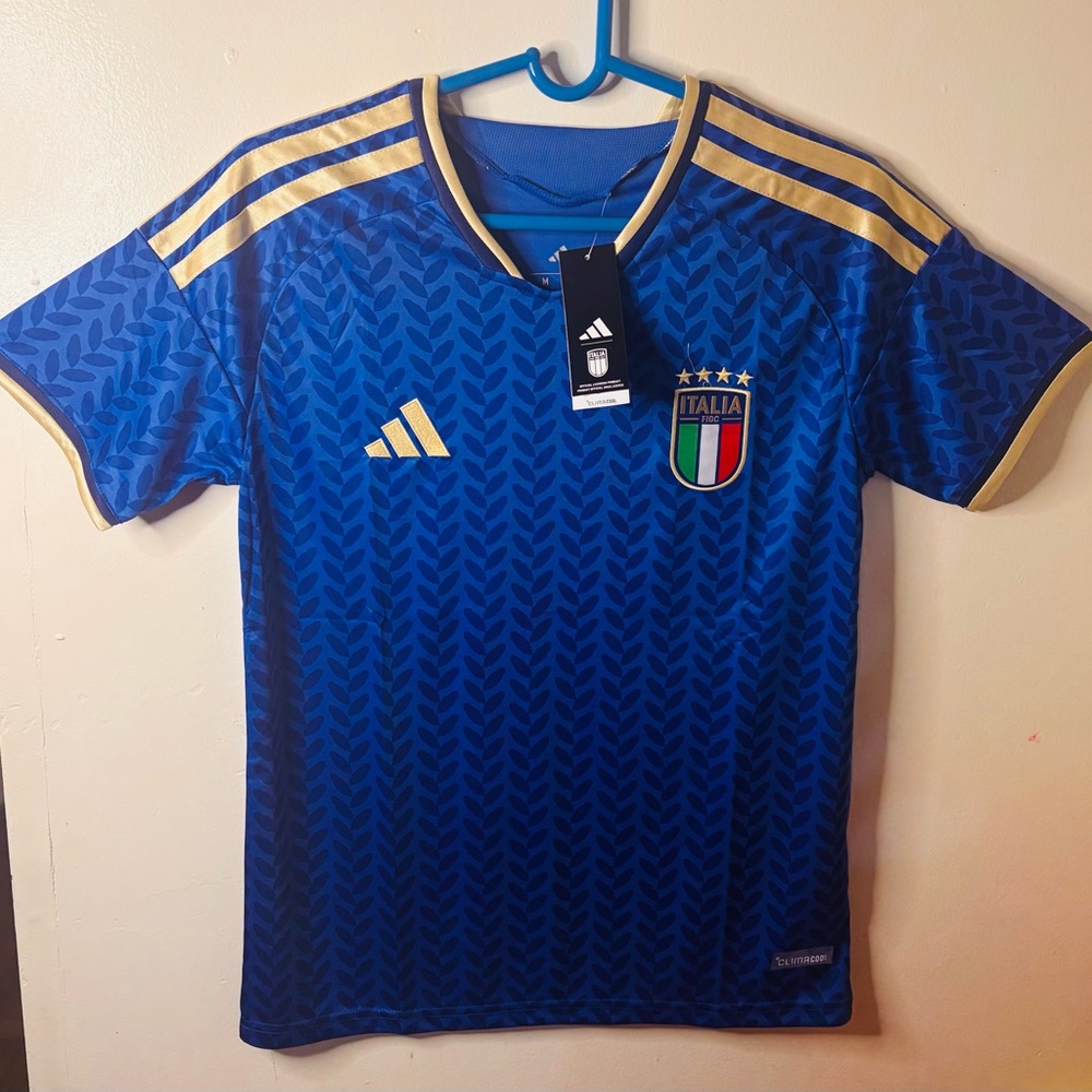 adidas Italy Royal Blue & Gold Football Jersey